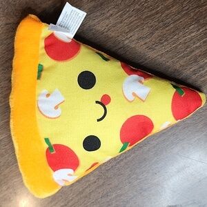Smiling Pizza Slice Plush Toy - Yellow and Red